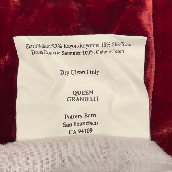 Queen Red Velvet Bedskirt - Picture 4 of 5